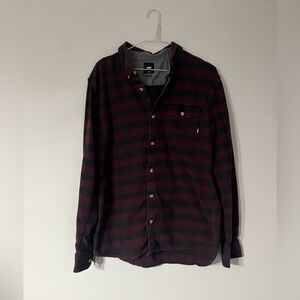Men's Vans Black and Red Plaid Flannel Shirt